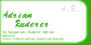 adrian ruderer business card